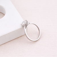 Bague solitaire en diamant de laboratoire rond certifié IGI, en argent sterling 925 massif, sertissage classique à griffes, bijoux fins personnalisés