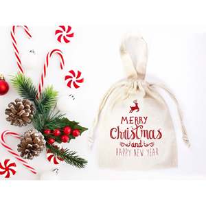 Bolsas de Algodón Personalizadas de Navidad y Año Nuevo con Serigrafía para Regalos Familiares o Empresariales, Bolsas para Ropa con Logotipo y Texto - Product Image 2