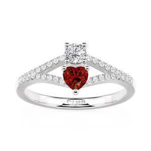 Jeulia Custom Split Shank Promise <b>Ring</b> with 2 Birthstones in Rose Gold and Rhodium Plating - Product Image 2
