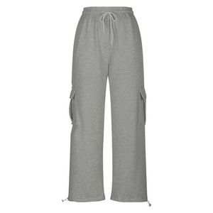 2025 nouvelle mode femmes vêtements pantalons pantalons décontracté logo personnalisé Cargo coton pantalon pantalon cordon taille avec poches - Product Image 2
