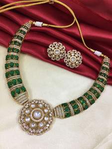 Royal Ruby Kundan <b>Choker</b> Set Gold Plated Brass <b>Pearl</b> Ruby Necklace Antique Polki Stone Bridal for Wedding Party Gift Idea - Product Image 2