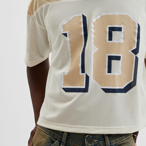 Camiseta de fútbol americano de malla de alta calidad impresa personalizada OEM al por mayor nueva llegada tejida de talla grande para hombre transpirable - Product Image 6