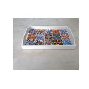 Exquisite Hand Painted Meena Tray Indian Decorative Luxury Enamel Tray Colorful Art Traditional Serving Tray Home - Product Image 1