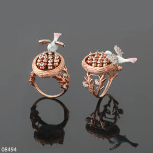 Bague de cocktail de mariage de fiançailles en diamant cultivé en laboratoire VVS classique pour les femmes 14k/18k plaqué or coupe brillante pour IGI certifié - Product Image 2