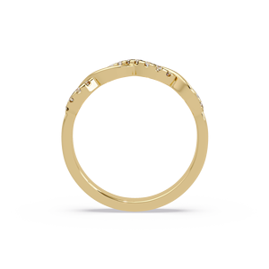 Anillo de diamantes retorcido estilo cuerda, diamante cultivado en laboratorio de corte redondo, banda de eternidad de oro puro de 14k, anillo de compromiso, anillo nupcial, joyería fina - Product Image 3