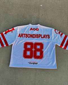 Best Quality American Football Jerseys Wholesale Prices Boxy Fit Football Jerseys <b>Cropped</b> <b>Tops</b> Custom Oversized Football Jerseys - Product Image 2
