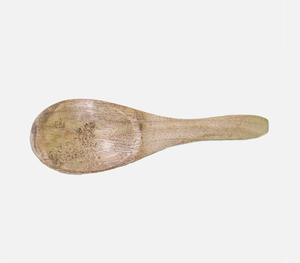 Ensemble de deux cuillères de service ovales en bois foncé naturel, vente en gros, ustensiles de cuisine anti-rayures pour cuisiner, mélanger et servir - Product Image 2