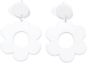 Bijoux quotidiens minimalistes couleur unie boucles d'oreilles transparentes demi-rond résine anneaux torsadés nouvelle mode boucles d'oreilles en gros - Product Image 4