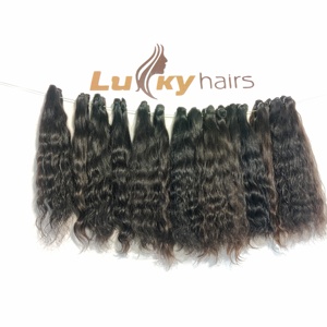 Venta al por mayor 100% color negro natural cabello humano crudo vietnamita cutícula ondulada alineada estilos de rizos de onda suelta ninguno químico - Product Image 1