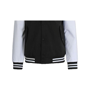 Veste universitaire sur mesure en gros d'usine, conception OEM, respirante, coupe-vent, haute qualité, broderie masculine, patch frontal en cuir véritable - Product Image 3