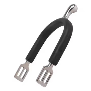 Éperons de couleur noire d'équitation équestre de haute qualité pour bottes de Cowboy personnalisation en acier inoxydable produits équins acceptés - Product Image 1