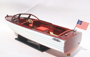 Barco modelo de madera Chris Craft Sea Skiff de alta calidad para decoración del hogar artesanía de estilo náutico en Metal nuevo para la venta - Product Image 5
