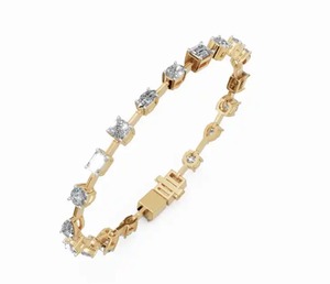 Eleanor Regal Fusion Lab Grown Diamond Bracelet 7.017 Carats 21 Stones 9k 14k 18k Yellow <b>Rose</b> White <b>Gold</b> Luxury Statement 21 Pcs - Product Image 4