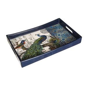 Ensemble de 3 plateaux de service en MDF de qualité supérieure avec revêtement en émail à motif de fleurs pour la vente en gros de prix plateau de service en bois de taille personnalisée - Product Image 5