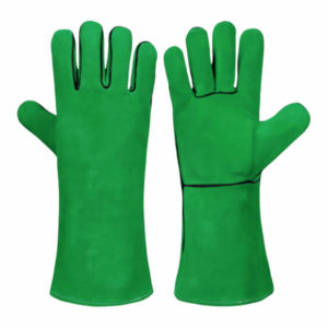 Gants de sécurité industriels robustes canadiens Rigger en cuir de vachette fendu Construction ignifuge Protection des mains et des bras Antistatique - Product Image 3