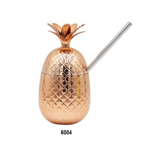 Martelé Antique Cuivre Moscou Mule Tasses Ananas Conception Fabriqué À La Main Cadeau Pour Mariage Et Fête - Product Image 5