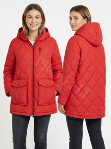 Chaqueta de Invierno Acolchada con Capucha, Fabricada a Medida, Abrigo Acolchado Cálido con Cierre de Cremallera, Bolsillos Delanteros, Corte Ajustado - Product Image 6