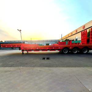 Semirremolque de Cama Baja de 3 Ejes con Capacidad de 80-100 Toneladas, Extensible, Desmontable, con Cuello de Cisne, para Transporte de Excavadoras y Cargadoras Frontales - Product Image 4