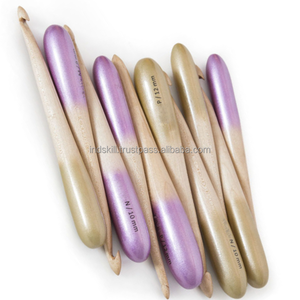 Gancho de ganchillo degradado, de madera, de doble color, tamaños de 3,5mm a 25mm, ganchos tunecinos cubanos de 30 cm de largo, Etiqueta Privada, embalaje de marca personalizado - Product Image 2