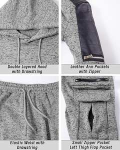 ชุดวอร์มวิ่งของผู้ชาย OEM ชุดออกกำลังกายแบบแห้งเร็วมีฮู้ดคอเสื้อและคุณสมบัติความเป็นแม่ผ้าฝ้าย100% สำหรับฤดูหนาว - Product Image 4