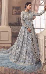 Latest Style Stylish Maxi New Design Bollywood White Frock Indian Pakistani Women's Long Wedding Wear Bridal Dress - Product Image 3