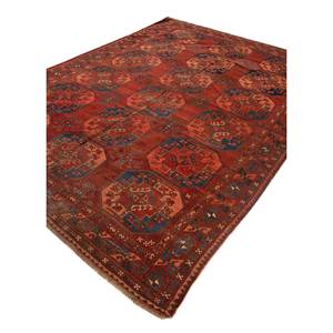 Alfombra Kilim de Lana Kiaan de Gran Tamaño, Anudada a Mano, con Patrón Geométrico Rojo Naranja para Entrada de Casa, Pasillo Rectangular - Paem-1322 9x12" - Product Image 2