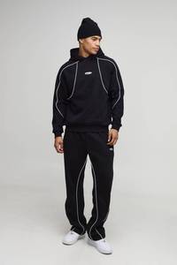 Sudadera con capucha y cremallera holgada estilo Cyberpunk Techwear para hombre, con ribetes en contraste, pesada, oversize, lisa, para streetwear y chándales. - Product Image 5