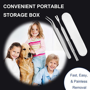 Pince à tiques professionnelle en acier inoxydable, outil de retrait des tiques double face pour les personnes, les chiens et les chats - Product Image 4