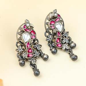 Collier et boucles d'oreilles Anokhi pour femme en argent sterling 925, motif oiseau Tabeej, serti clos, pierre principale en zircon, 9 cm - Product Image 4