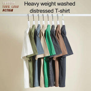 เสื้อ230gsm คอกลมผ้าฝ้ายสำหรับผู้ชายเสื้อสไตล์วินเทจสีพื้นยาว100% โอเวอร์ไซซ์ปรับแต่งได้ - Product Image 5