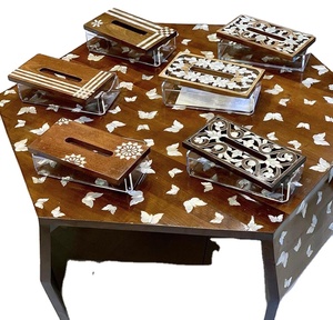 Fourniture directe d'usine nouvelle boîte à mouchoirs en serviette incrustée d'os en forme de rectangle à la mode vente en gros - Product Image 1