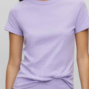 T-shirt à manches courtes pour femmes de haute qualité avec design à col rond écologique et respirant pour le service OEM d'été disponible - Product Image 5