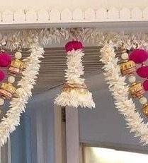 ลูกปัด rajasthani สดใสพร้อมพู่ปอมปอมสำหรับเทศกาลดิวาลีสำหรับตกแต่งประตูหลักของตกแต่งบ้าน Pooja Mandir และสุนทรียศาสตร์ - Product Image 5