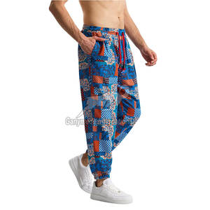 Pantalones Deportivos Casuales de Diseño Recto con Estampado Completo, Cintura Media, Tela de Lona 100% Algodón, Secado Rápido y Transpirables - Product Image 3