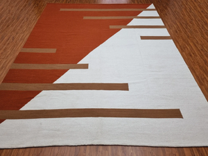 Alfombra de lana tejida a mano de tamaño personalizado para el hogar, área grande, abstracto estilo marroquí, con mechones y lavable para uso en el dormitorio, comedor - Product Image 6