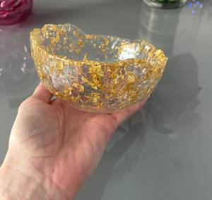 Bohemian Ocean Inspired Resin Bowl with Shell Pieces for Beach Decor Party Summer Home <b>Settings</b>-Eco-Friendly - Product Image 3