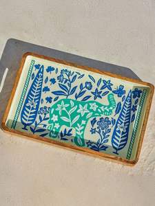 Plateau de service artisanal en bois Art Déco avec travail Meena, forme personnalisée, pour la maison, la cuisine, la table à manger, utilitaire décoratif - Product Image 3