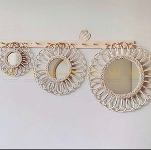 Espejo de pared de ratán rústico de superventa para el hogar y la vida Diseño tejido hecho a mano para espacios habitables - Product Image 4