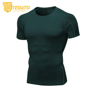 Vêtements de jogging hommes Gym Sports été à manches courtes Compression T-Shirt vêtements de course Yoga Fitness serré haut actif pour hommes - Product Image 1