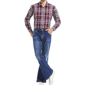 Jeans évasés personnalisés pour hommes, jeans slim empilés à la mode, à vendre en ligne au meilleur prix - Product Image 5