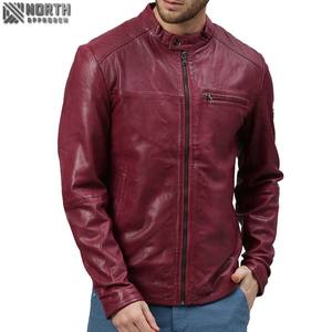 Veste en cuir pour hommes de couleur unie au design personnalisé pour l'hiver Streetwear à col montant avec veste en similicuir de style 2025 - Product Image 6