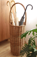 Support de parapluie en osier haut fait main en gros, panier porte-parapluie en rotin naturel pour entrée et salon, fabriqué au Vietnam