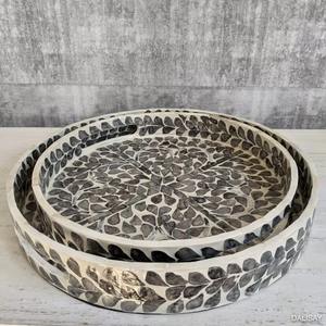 Bandeja DE SERVICIO DE Metal azul de diseñador para té, café y aperitivos, bandeja decorativa elegante, Ideal para cocina, mesa de comedor y hogar - Product Image 2