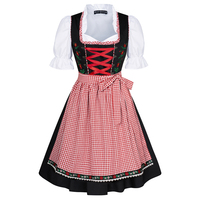 Kadınlar 3 adet Set alman bavyera kostümleri Tops + elbise + önlük Dirndl Oktoberfest elbise karnaval kostüm