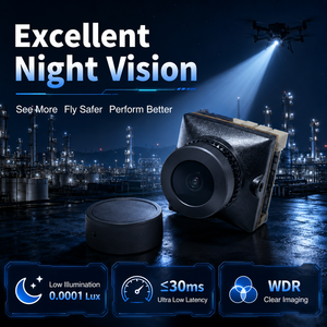 กล้องโดรน FPV สำหรับอุตสาหกรรม 1800TVL HD CMOS WDR มองเห็นในเวลากลางคืน แสงน้อย ความหน่วงต่ำพิเศษ มุมมองภาพ 150 องศา 5-40V OEM - Product Image 5