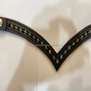 Cuentas de cristal y perlas de diseño, cadena ostentosa hecha a mano, canal vacío en forma de v, correa de cuero para cejas de caballo, novedad de 2023 - Product Image 3