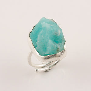 แหวนอัญมณีอัญมณีหินดวงอาทิตย์หยาบธรรมชาติทำด้วยมือแหวนเงินสเตอลิง925อินเดียเครื่องประดับอัญมณีสีเงินแบบขายส่ง - Product Image 2