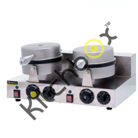 Kitchbox Machine à gaufres industrielles et commerciales (lot de 2) en acier inoxydable 304 avec revêtement antiadhésif et 3 plaques interchangeables