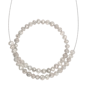 Cuentas de diamantes de Color blanco, tamaño de 2MM a 3MM, facetadas, redondas, 100% naturales, de fabricante indio - Product Image 3