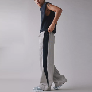 Pantalon de survêtement ample pour homme, 100% coton, décontracté, surdimensionné, pantalon cargo parachute, taille haute élastique, fermeture - Service OEM - Product Image 3